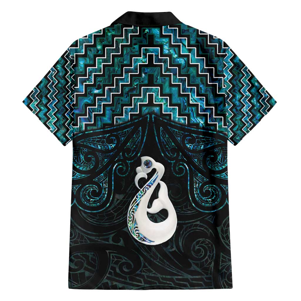 New Zealand Maori Family Matching Tank Maxi Dress and Hawaiian Shirt Poutama Manaia Turquoise Paua Shell LT05 - Polynesian Pride