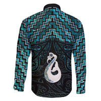New Zealand Maori Family Matching Tank Maxi Dress and Hawaiian Shirt Poutama Manaia Turquoise Paua Shell LT05 - Polynesian Pride