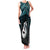 New Zealand Maori Family Matching Tank Maxi Dress and Hawaiian Shirt Poutama Manaia Turquoise Paua Shell