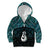 New Zealand Maori Kid Hoodie Poutama Manaia Turquoise Paua Shell