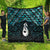 New Zealand Maori Quilt Poutama Manaia Turquoise Paua Shell