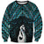 New Zealand Maori Sweatshirt Poutama Manaia Turquoise Paua Shell