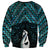 New Zealand Maori Sweatshirt Poutama Manaia Turquoise Paua Shell