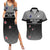 Custom New Zealand Cricket Couples Matching Summer Maxi Dress and Hawaiian Shirt Black Cap Unbeatable