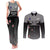 Custom New Zealand Cricket Couples Matching Tank Maxi Dress and Long Sleeve Button Shirt Black Cap Unbeatable