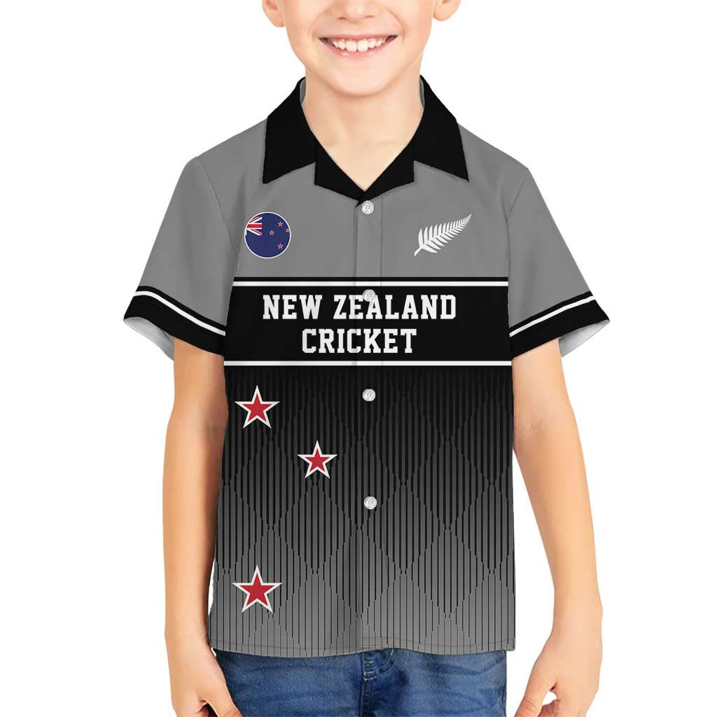 Custom New Zealand Cricket Family Matching Tank Maxi Dress and Hawaiian Shirt Black Cap Unbeatable LT05 Son's Shirt Black - Polynesian Pride