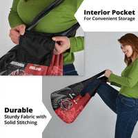 New Zealand And England Rugby Grocery Bag Red Rose Mix Maori Pattern - Polynesian Pride