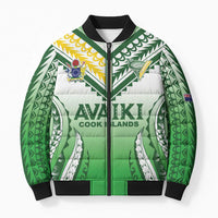 Custom Cook Islands Avaiki Rugby Bomber Puffer Jacket Go Champions - Polynesian Pride