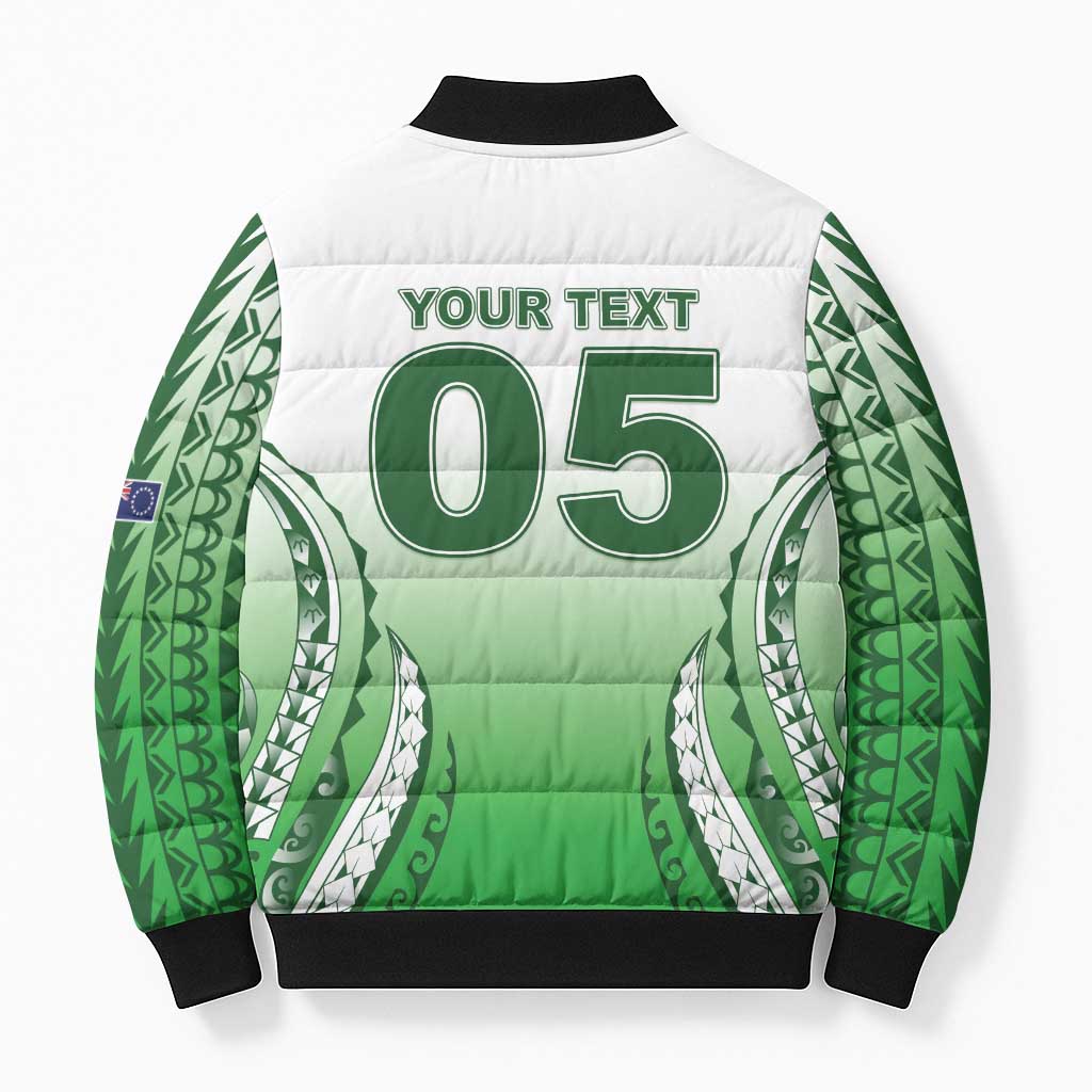 Custom Cook Islands Avaiki Rugby Bomber Puffer Jacket Go Champions - Polynesian Pride