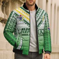Custom Cook Islands Avaiki Rugby Bomber Puffer Jacket Go Champions - Polynesian Pride