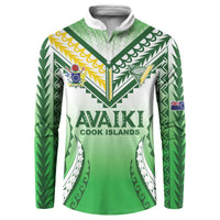 Custom Cook Islands Avaiki Rugby Button Sweatshirt Go Champions - Polynesian Pride