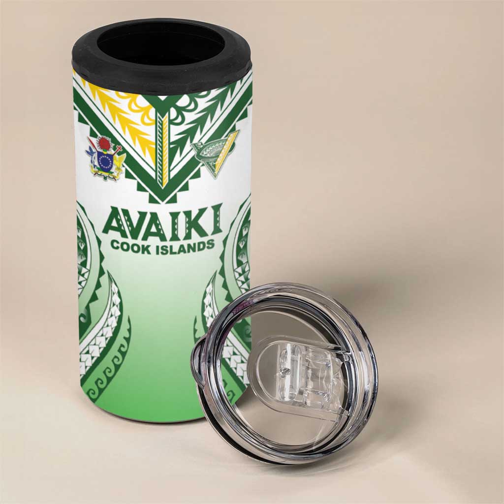 Custom Cook Islands Avaiki Rugby 4 in 1 Can Cooler Tumbler Go Champions - Polynesian Pride