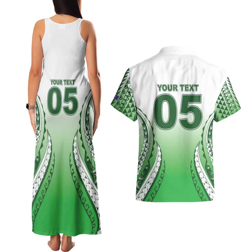 Custom Cook Islands Avaiki Rugby Couples Matching Tank Maxi Dress and Hawaiian Shirt Go Champions - Polynesian Pride