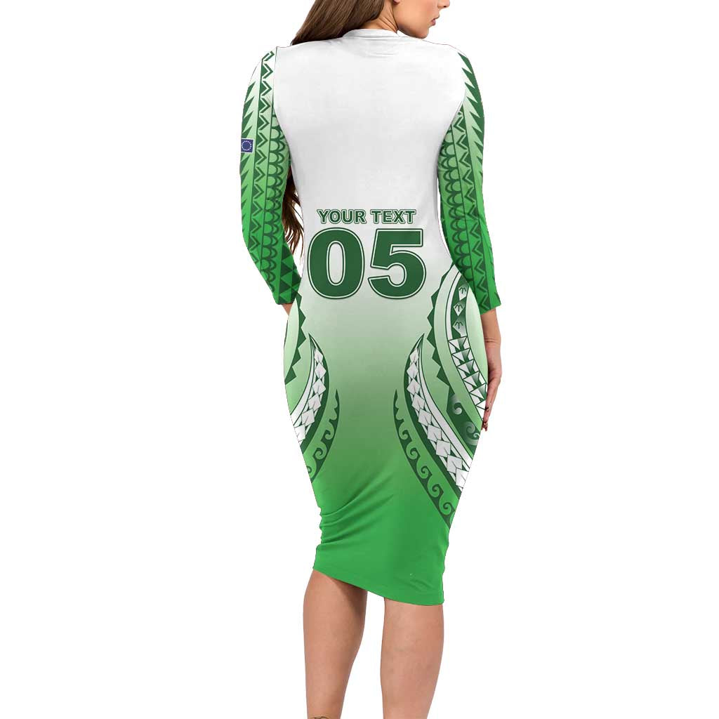 Custom Cook Islands Avaiki Rugby Family Matching Long Sleeve Bodycon Dress and Hawaiian Shirt Go Champions - Polynesian Pride
