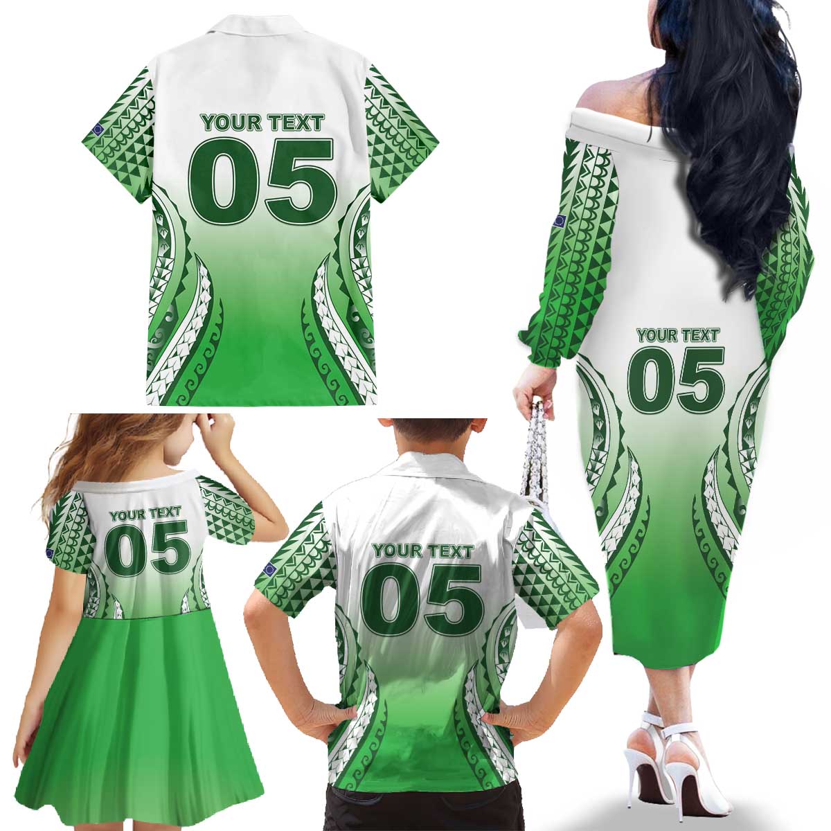 Custom Cook Islands Avaiki Rugby Family Matching Off The Shoulder Long Sleeve Dress and Hawaiian Shirt Go Champions - Polynesian Pride