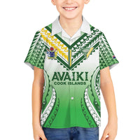 Custom Cook Islands Avaiki Rugby Family Matching Off The Shoulder Long Sleeve Dress and Hawaiian Shirt Go Champions - Polynesian Pride