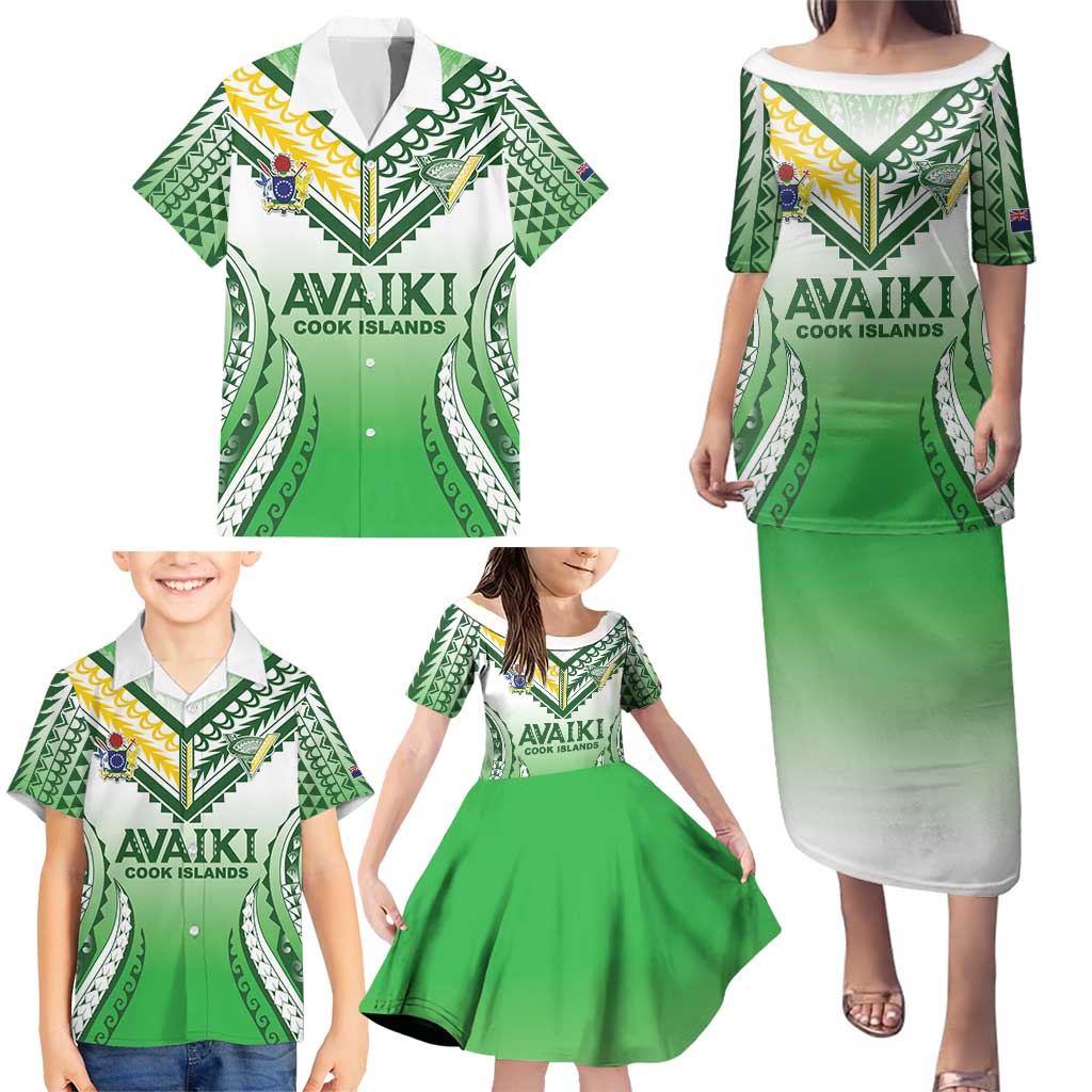 Custom Cook Islands Avaiki Rugby Family Matching Puletasi and Hawaiian Shirt Go Champions - Polynesian Pride