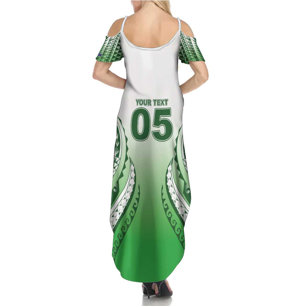 Custom Cook Islands Avaiki Rugby Family Matching Summer Maxi Dress and Hawaiian Shirt Go Champions - Polynesian Pride