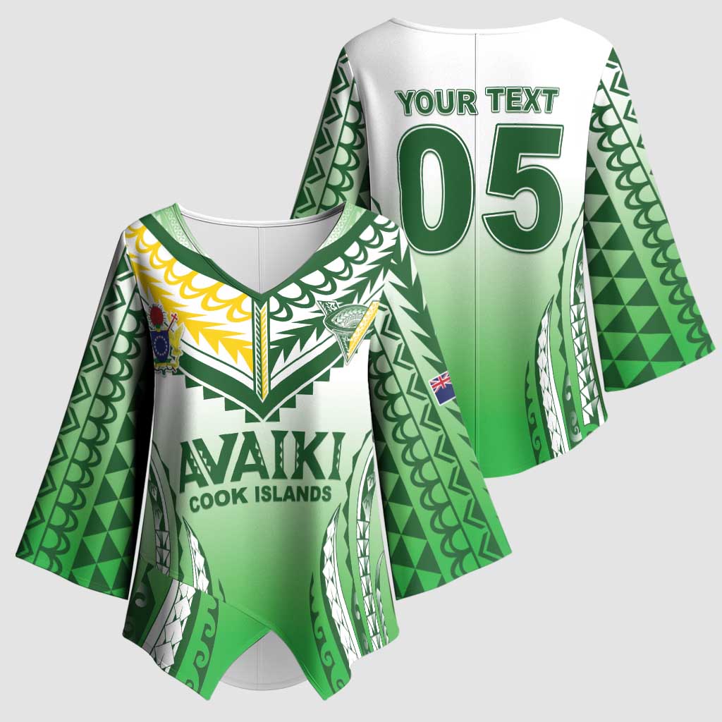 Custom Cook Islands Avaiki Rugby Kimono Sleeve Blouse Go Champions - Polynesian Pride