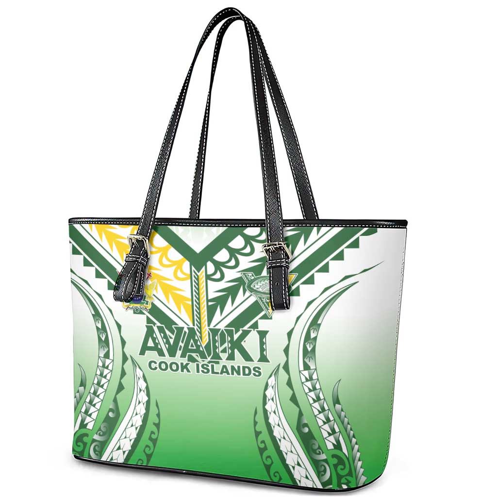 Cook Islands Avaiki Rugby Leather Tote Bag Go Champions - Polynesian Pride
