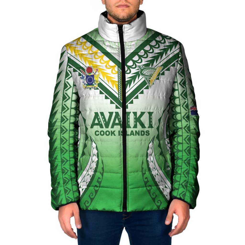 Custom Cook Islands Avaiki Rugby Padded Jacket Go Champions - Polynesian Pride