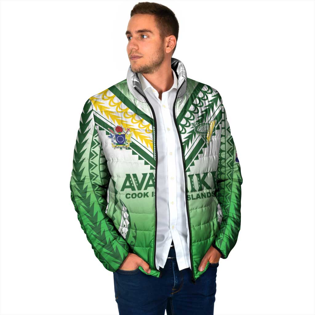 Custom Cook Islands Avaiki Rugby Padded Jacket Go Champions - Polynesian Pride