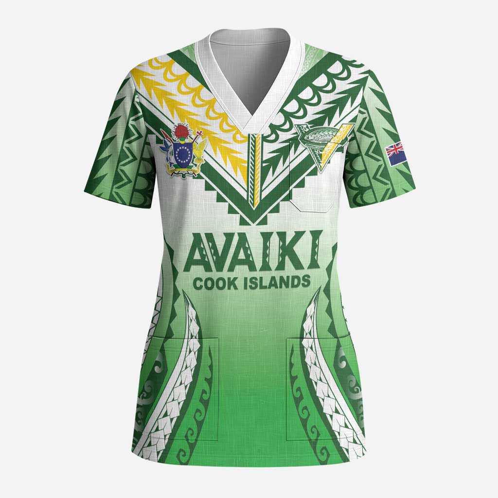 Custom Cook Islands Avaiki Rugby Scrub Top Go Champions - Polynesian Pride