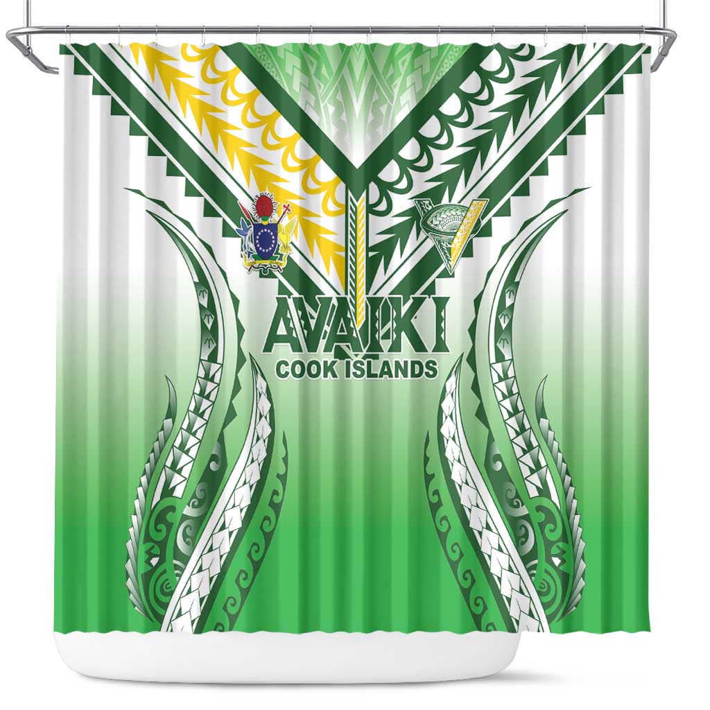 Cook Islands Avaiki Rugby Shower Curtain Go Champions - Polynesian Pride