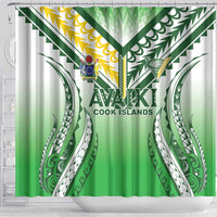 Cook Islands Avaiki Rugby Shower Curtain Go Champions - Polynesian Pride
