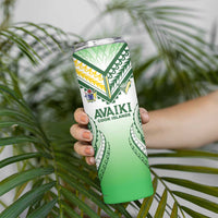 Custom Cook Islands Avaiki Rugby Skinny Tumbler Go Champions - Polynesian Pride