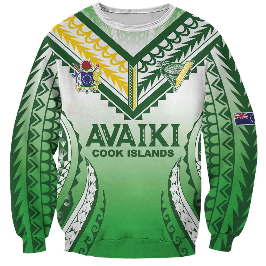Custom Cook Islands Avaiki Rugby Sweatshirt Go Champions - Polynesian Pride
