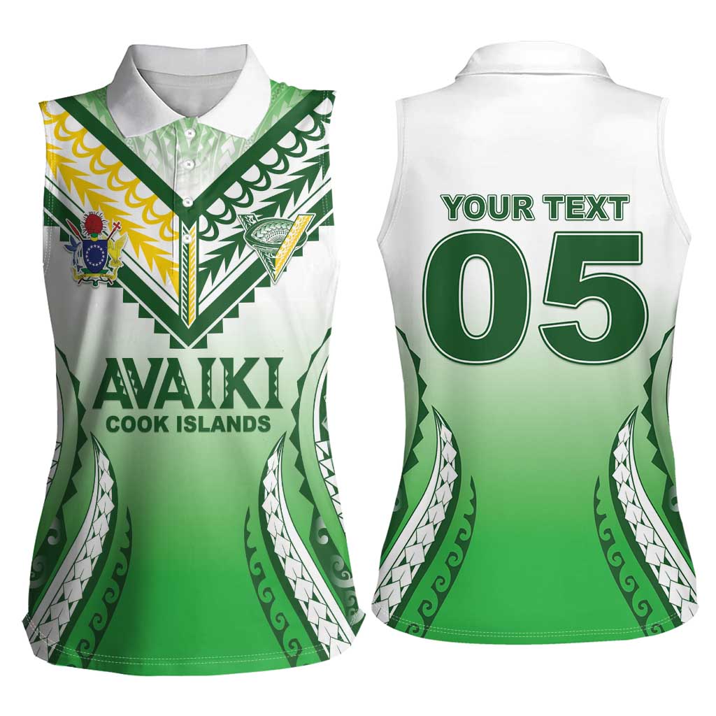 Custom Cook Islands Avaiki Rugby Women Sleeveless Polo Shirt Go Champions - Polynesian Pride