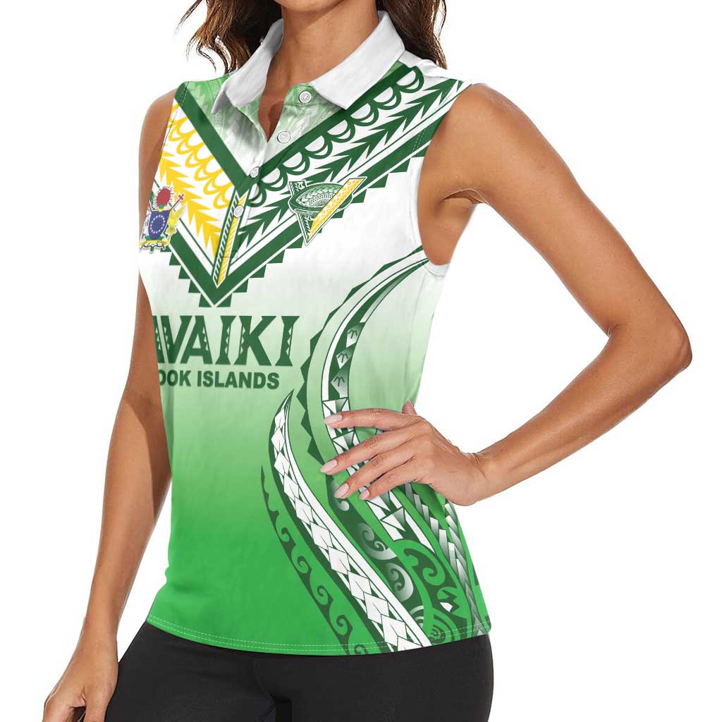 Custom Cook Islands Avaiki Rugby Women Sleeveless Polo Shirt Go Champions - Polynesian Pride