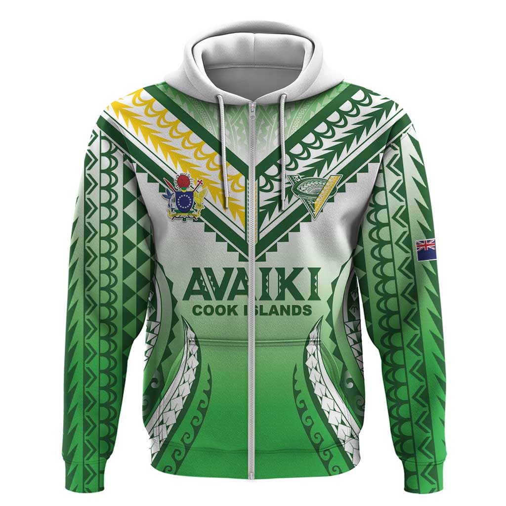 Custom Cook Islands Avaiki Rugby Zip Hoodie Go Champions - Polynesian Pride