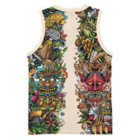 Hawaii And Japan Basketball Jersey Tiki With Oni Mask - Polynesian Pride
