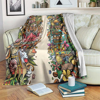 Hawaii And Japan Blanket Tiki With Oni Mask - Polynesian Pride