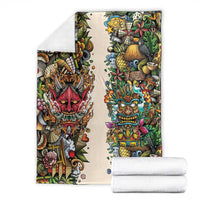 Hawaii And Japan Blanket Tiki With Oni Mask - Polynesian Pride