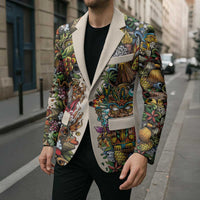 Hawaii And Japan Blazer Tiki With Oni Mask - Polynesian Pride