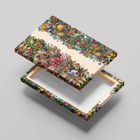 Hawaii And Japan Canvas Wall Art Tiki With Oni Mask - Polynesian Pride