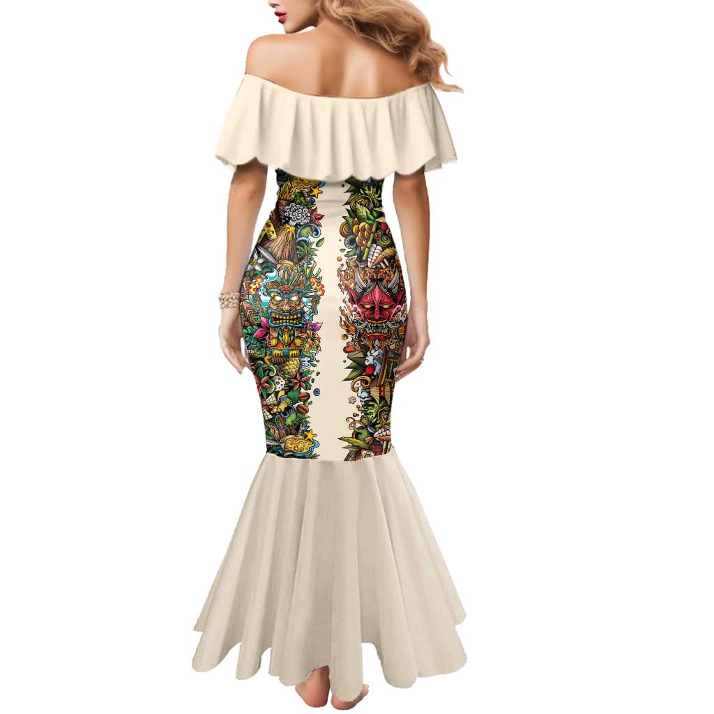 Hawaii And Japan Family Matching Mermaid Dress and Hawaiian Shirt Tiki With Oni Mask - Polynesian Pride