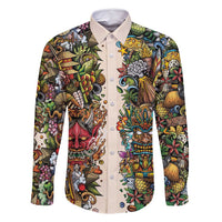 Hawaii And Japan Family Matching Summer Maxi Dress and Hawaiian Shirt Tiki With Oni Mask - Polynesian Pride