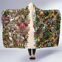 Hawaii And Japan Hooded Blanket Tiki With Oni Mask - Polynesian Pride