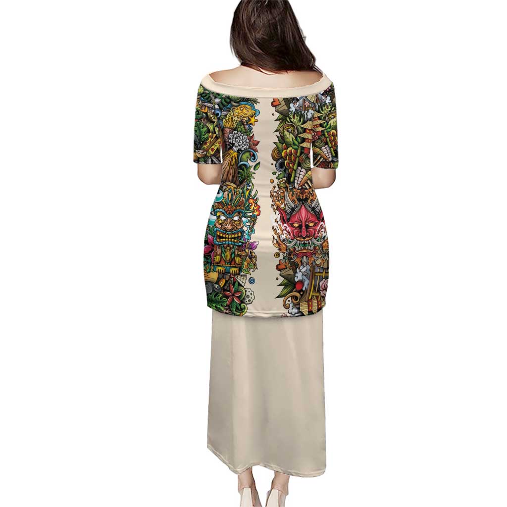 Hawaii And Japan Puletasi Tiki With Oni Mask - Polynesian Pride