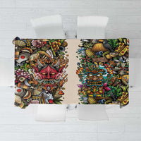 Hawaii And Japan Tablecloth Tiki With Oni Mask - Polynesian Pride