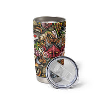 Hawaii And Japan Tumbler Cup Tiki With Oni Mask - Polynesian Pride
