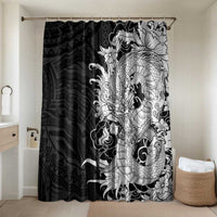 Hawaiian And Japanese Culture Bathroom Set Irezumi Dragon With Polynesian Pattern Black - Polynesian Pride