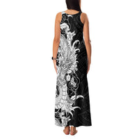Hawaiian And Japanese Culture Family Matching Tank Maxi Dress and Hawaiian Shirt Irezumi Dragon With Polynesian Pattern Black - Polynesian Pride