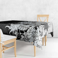 Hawaiian And Japanese Culture Tablecloth Irezumi Dragon With Polynesian Pattern Black - Polynesian Pride