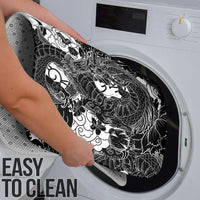 Hawaiian And Japanese Culture Bathroom Set Irezumi Dragon With Polynesian Pattern White - Polynesian Pride