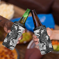 Hawaiian And Japanese Culture 4 in 1 Can Cooler Tumbler Irezumi Dragon With Polynesian Pattern White - Polynesian Pride